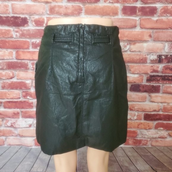 Free People Vegan Leather Payton Paperbag Mini Skirt 8 NWT - Picture 7 of 7